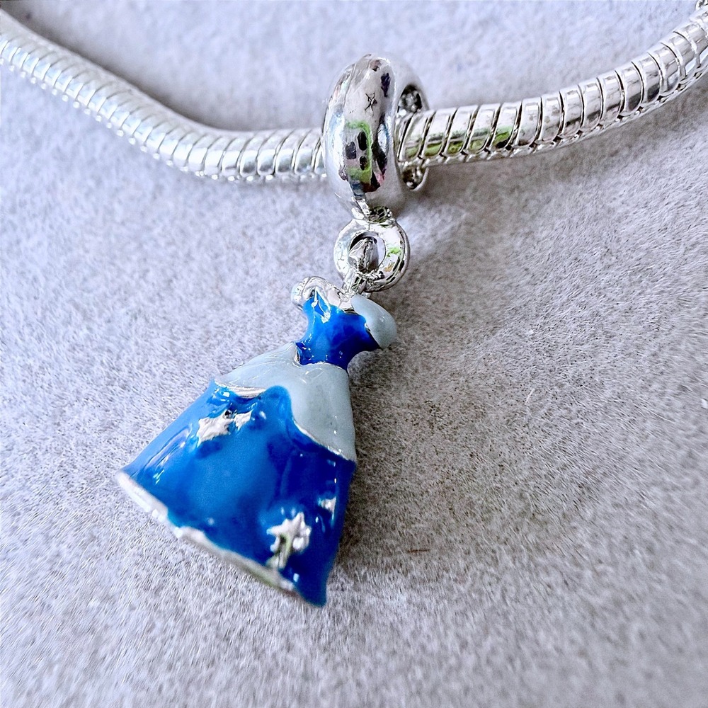 Cinderella Princess Dress Enamel Dangle Charm fits PANDORA